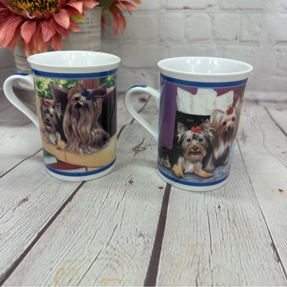 Elegant Yorkies Mug by Danbury Mint Shopping surprise & sitting pretty collector - Picture 3 of 7